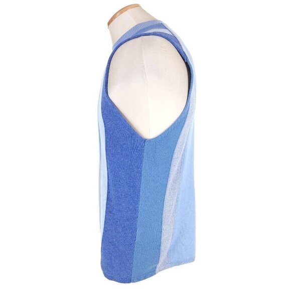 Comme Des Garcons Striped-Pattern Knit Sweater Vest Size M Blue - Picture 4 of 9